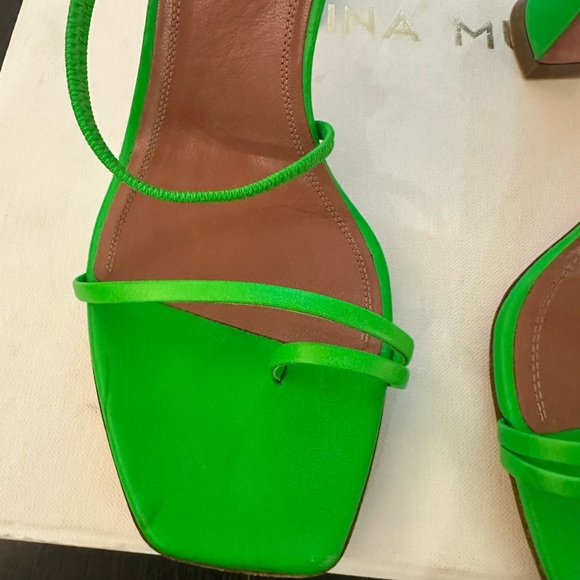 AMINA MUADDI NAPA BRIGHT GREEN HEEL SIZE 39 - Picture 5 of 9
